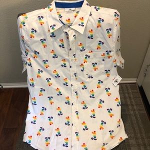 Disney Pride Mickey Button Shirt NWT Small Unisex